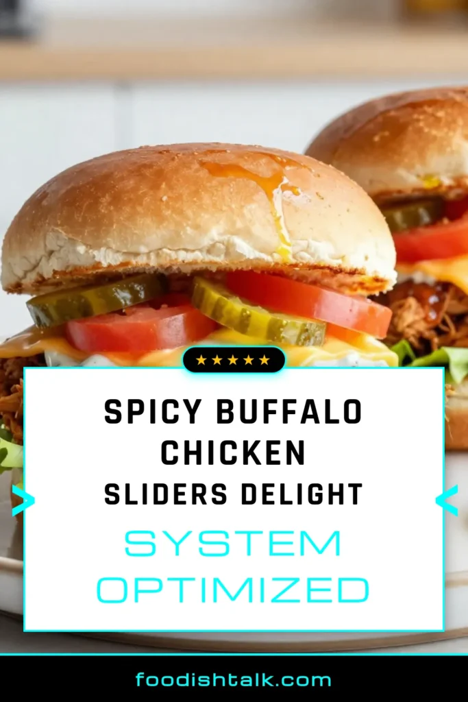 Discover the ultimate easy buffalo sliders recipe with these delicious Buffalo Chicken Sliders! Perfect for parties or game days, these spicy chicken slider recipes are made with shredded chicken, creamy ranch dressing, and gooey cheddar cheese, all baked to perfection. Elevate your next gathering with these baked buffalo chicken sandwiches that everyone will love. Save the recipe now and impress your friends! #BuffaloChickenSliders #EasyBuffaloSliders #SpicyChickenSliderRecipe #CreamyRanchDressingSliders