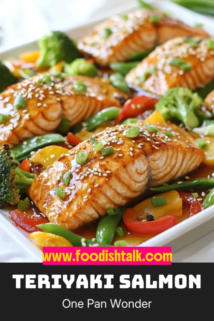 Looking for a simple and delicious meal? Try this teriyaki salmon recipe for a quick salmon dinner that everyone will love. Packed with healthy salmon and easy teriyaki vegetables, this sheet pan salmon dinner is perfect for busy weeknights. In just 25 minutes, enjoy flaky salmon and vibrant veggies. Save this recipe for a healthy, tasty meal that’s ready in no time! #TeriyakiSalmon #SheetPanDinner #QuickSalmonRecipe #HealthyEating