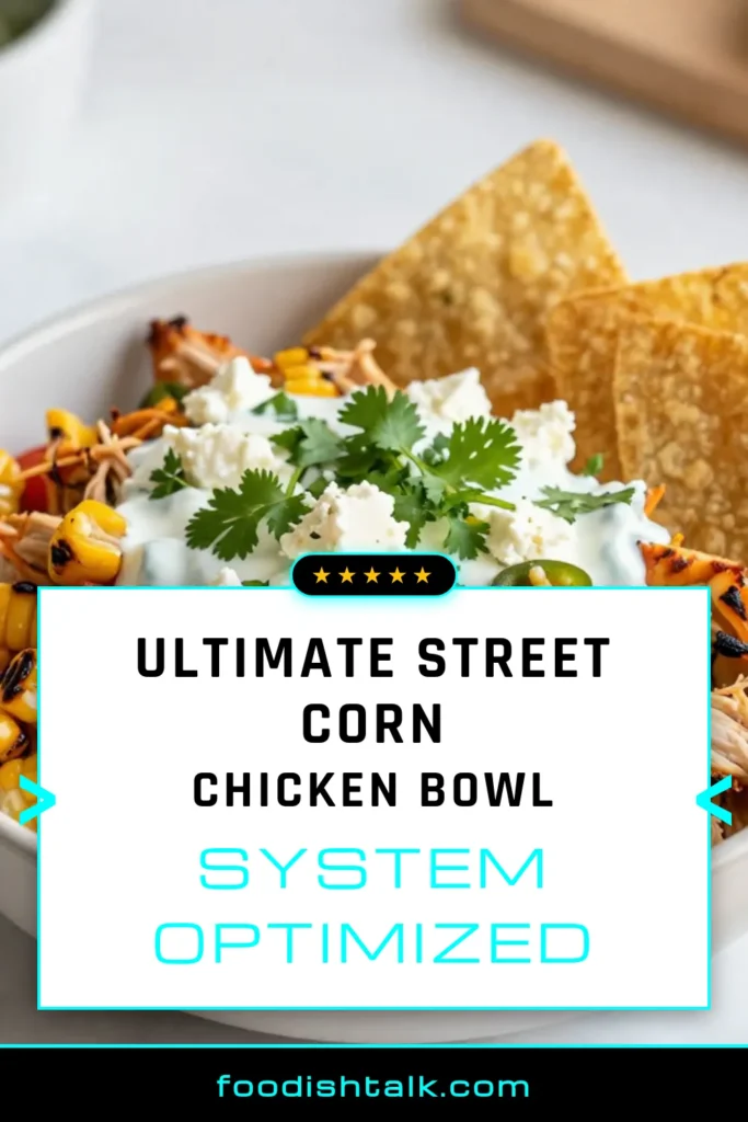 Discover the deliciousness of a Street Corn Chicken Bowl with this easy chicken bowl recipe! Perfect for busy weeknights, this grilled corn chicken recipe features tender rotisserie chicken mixed with grilled corn, fresh veggies, and a creamy yogurt dressing. It's a delightful take on a Mexican street corn bowl that your family will love! Don’t wait; save this recipe for a flavor-packed meal today! #StreetCornChickenBowl #EasyChickenBowlRecipe #MexicanStreetCornBowl #RotisserieChickenSalad