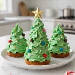 - 2 cups all-purpose flour - 1 ½ cups granulated sugar - ½ cup unsalted butter, softened - 1 cup whole milk - 3 large eggs - 2 teaspoons baking powder - 1 teaspoon vanilla extract - 1 teaspoon almond extract - ½ teaspoon salt - Green food coloring (approx. 1-2 teaspoons, to desired color) - 1 cup unsalted butter, softened - 4 cups powdered sugar - 2-4 tablespoons heavy cream or whole milk - 1 teaspoon vanilla extract - Green food coloring (as needed) - Edible decorations (sprinkles, mini ornaments, star toppers) To make this Christmas Tree Sheet Cake, gather these ingredients first. I find it helps to lay everything out. The main cake uses simple items you likely already have. Flour, sugar, butter, and eggs create a soft base. The milk adds moisture, while baking powder helps it rise. Extracts bring rich flavor. The buttercream frosting is just as easy. Softened butter and powdered sugar mix well. You can add heavy cream to adjust the texture. The green food coloring makes it festive. Lastly, gather your decorations. Edible sprinkles and mini ornaments add fun. A star topper completes the tree look. With these ingredients, you'll create a beautiful and tasty treat for the holidays! {{ingredient_image_1}} 1. Start by preheating your oven to 350°F (175°C). Grease a 13x18-inch baking sheet or line it with parchment paper. This makes cake removal easy. 2. In a large bowl, add ½ cup of softened butter and 1 ½ cups of granulated sugar. Using an electric mixer, beat them together until light and fluffy. This should take about 3-4 minutes. 3. Next, crack 3 large eggs into the bowl. Mix well after adding each egg. Then, add 1 teaspoon of vanilla extract and 1 teaspoon of almond extract. This adds great flavor. 1. In another bowl, whisk together 2 cups of all-purpose flour, 2 teaspoons of baking powder, and ½ teaspoon of salt. This helps to blend the dry ingredients evenly. 2. Gradually add the dry mix to the wet batter. Alternate with 1 cup of whole milk. Start and end with the flour mix. This helps keep the batter smooth. 1. Now it’s time to add color! Mix in 1-2 teaspoons of green food coloring until you reach your desired shade. 2. Pour the batter into the prepared baking sheet. Smooth it out evenly across the pan. Bake for 25-30 minutes. Check doneness by inserting a toothpick into the center. It should come out clean. 1. While the cake bakes, prepare the buttercream frosting. In a large bowl, beat 1 cup of softened butter until creamy. 2. Gradually add 4 cups of powdered sugar while mixing on low speed. This helps prevent a sugary cloud. 3. Then, add 2 tablespoons of heavy cream (or milk) and 1 teaspoon of vanilla extract. Add more green food coloring if needed. Beat on high until fluffy. 1. Once the cake has cooled completely, use an offset spatula to spread the green buttercream frosting evenly over the top. 2. Get creative! Add edible decorations like sprinkles, mini candy ornaments, and a star on top. This makes your cake festive and fun. - Ensuring the cake rises perfectly Use fresh baking powder. Old baking powder can cause flat cakes. Make sure to beat the butter and sugar well until light and fluffy. This adds air for a better rise. - Avoiding overmixing the batter Mix just until the dry ingredients are combined. Overmixing can lead to a tough cake. Use a spatula to fold in the flour and milk gently. - Achieving the perfect frosting consistency Start with softened butter. Gradually add powdered sugar. If the frosting is too thick, add a little cream or milk. Aim for a creamy, spreadable texture. - How to create a smooth finish Use an offset spatula to spread the frosting. Dip it in warm water to help smooth out the surface. This gives your cake a polished look. - Creative ways to decorate the cake for a festive look Slice the cake into triangles to mimic Christmas trees. Use green frosting to cover them. Add sprinkles or mini ornaments for a fun touch. - Suggestions for arranging decorations effectively Place larger decorations first, then fill in with smaller items. Create a scene with a star topper on the largest cake piece. This adds charm and interest. Pro Tips Use Room Temperature Ingredients: Ensure your butter and eggs are at room temperature for better emulsification and a fluffier cake texture. Don’t Overmix the Batter: Mix until just combined to keep the cake light and airy. Overmixing can lead to a dense texture. Check for Doneness Early: Oven temperatures can vary, so check your cake a few minutes before the recommended baking time to prevent overbaking. Customize Your Decorations: Get creative with edible decorations! Use various sprinkles, candies, or even fresh fruits to make your cake festive and unique. {{image_2}} You can easily change the flavor of your Christmas Tree Sheet Cake. Start by switching your extracts. Instead of vanilla, try using peppermint extract for a minty twist. You can also add lemon zest for a bright, fresh taste. To mix it up, add some cocoa powder to the batter. It gives a fun chocolate layer to your cake. For a spice kick, consider adding cinnamon or nutmeg. These flavors pair well with the holiday spirit. Want a gluten-free option? Substitute the all-purpose flour with a gluten-free blend. This works well and keeps the cake moist. If you need a vegan cake, you can replace eggs with unsweetened applesauce. Use coconut oil instead of butter, and almond milk for the dairy. Both options keep your cake tasty and fluffy. This cake is not just for Christmas. Make it fit any holiday! For Valentine’s Day, use pink and red frosting with heart sprinkles. For Halloween, use orange frosting and add candy pumpkins. You can also create a birthday cake by using bright colors and fun decorations. Use colored frosting to match the party theme. This cake's shape makes it a fun base for any celebration! To keep your Christmas Tree Sheet Cake fresh, follow these steps: - Wrap the cake: Use plastic wrap or aluminum foil to cover the cake well. This keeps it moist. - Use an airtight container: If you have one, place the wrapped cake in an airtight container for extra protection. - Store in the fridge: This cake lasts up to 4 days in the fridge. - Freezing the cake: If you want to keep it longer, freeze it. It can last for up to 3 months in the freezer. If you want to enjoy the cake warm, here’s how to reheat it: - Oven method: Preheat your oven to 350°F (175°C). Place slices on a baking sheet and heat for 10-15 minutes. - Microwave method: For a quick option, microwave a slice for 10-15 seconds. This keeps it soft and moist. - Serving suggestion: Serve with a scoop of vanilla ice cream or a drizzle of chocolate sauce for extra yum! You can prepare the cake and frosting ahead of time: - Bake the cake: Make the cake up to 2 days in advance. Wrap it tightly and store it in the fridge. - Frost later: Prepare the frosting the day you want to serve it. This keeps it fresh and fluffy. - Freezing options: If you want to freeze, bake the cake and wrap it well. Frost it after thawing for best results. You can use natural foods to color your cake. Spinach puree gives a nice green hue. You can also try matcha powder for a vibrant color. If you want a sweeter option, use pureed avocado. Each option adds a unique flavor to your cake. The decorated cake lasts up to three days at room temperature. If you store it in the fridge, it stays fresh for about one week. An undecorated cake can last up to five days at room temperature if wrapped well. Yes, you can adjust the recipe for different sizes. For smaller cakes, use a 9-inch round pan. Just reduce the baking time to about 20-25 minutes. You can also make this as a chocolate cake by adding cocoa powder to the flour mix. To stop sticking, grease the pan well with butter. You can also dust it with flour after greasing. Using parchment paper makes it easy to lift the cake out. Just cut a piece to fit the pan before pouring in the batter. For decorations, sprinkles are fun and colorful. Mini candy ornaments add a festive touch. You can also use chocolate stars for a classic look. Edible glitter makes your cake sparkle. Don’t forget to check for links to great decoration ideas online! In this post, we explored how to make a delicious cake. You learned about the main ingredients, detailed steps, and helpful tips. We also discussed fun variations, storage options, and FAQs. Remember, baking is fun! You can experiment with flavors and decorations. Keep practicing your skills and enjoy the sweet results. With these tips, you'll impress friends and family with your cake-making expertise. Happy baking!