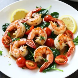 For this dish, you'll need: - 1 lb (450g) large shrimp, peeled and deveined - 4 tablespoons unsalted butter - 4 cloves garlic, minced - 1 teaspoon red pepper flakes (adjust based on spice preference) - 1 lemon, juiced - Salt and pepper to taste - Fresh parsley, chopped, for garnish These main ingredients come together to create a tasty garlic butter sauce. The shrimp provide a sweet and tender bite, while the garlic adds a rich aroma. You can also include: - 1 cup cherry tomatoes, halved - 1 cup spinach leaves - 1 teaspoon olive oil The cherry tomatoes add a pop of color and sweetness. The spinach brings a fresh, green touch. These veggies balance the richness of the butter. This dish serves four people. Each serving has: - Calories: about 360 - Protein: 30g - Fat: 20g - Carbohydrates: 8g This meal is high in protein, making it great for a quick dinner. The fats come mainly from butter, so enjoy in moderation. {{ingredient_image_1}} Start with one pound of large shrimp. Peel and devein them if needed. Rinse the shrimp under cold water and pat them dry. This step keeps the shrimp juicy and helps with cooking. Season the shrimp lightly with salt and pepper. Set them aside while you prepare the other ingredients. Grab a large skillet and melt two tablespoons of unsalted butter over medium-high heat. Add four minced garlic cloves and one teaspoon of red pepper flakes. Stir this mix for about one minute. You want it to smell great but not burn. Then, turn the heat up to high and add the shrimp. Cook them for two to three minutes until they turn pink and opaque. Once done, take them out of the skillet and set them aside. In the same skillet, add two more tablespoons of butter and one teaspoon of olive oil. Once melted, toss in one cup of halved cherry tomatoes. Cook them for about two minutes until they soften. Next, add one cup of fresh spinach leaves and sauté for one minute. The spinach should wilt quickly. Return the shrimp to the skillet and squeeze in the juice of one lemon. Stir everything together and cook for one more minute. Taste the dish and adjust the seasoning if needed. To get the best garlic taste, use fresh garlic. Mince it well for even cooking. Sauté the garlic briefly. You want it fragrant, not brown. Brown garlic can taste bitter. If you love garlic, feel free to add more cloves. To change the heat, play with red pepper flakes. Start with one teaspoon. If you like it hotter, add more. You can also add a pinch of cayenne pepper for extra kick. Always taste as you go to find your perfect level. This dish looks great on a big plate. Add fresh parsley on top for color. Lemon wedges add a bright touch. Serve with crusty bread to soak up the sauce. You can also pair it with rice or pasta for a hearty meal. Pro Tips Shrimp Freshness: Always use fresh or properly thawed shrimp for the best texture and flavor. Frozen shrimp should be thawed in the refrigerator overnight for optimal results. Garlic Cooking: Watch the garlic closely while sautéing to prevent it from burning. Burnt garlic can impart a bitter taste to your dish. Spice Adjustment: Tailor the amount of red pepper flakes to your spice preference. Start with less and add more if needed, especially if serving to guests. Serving Suggestions: To enhance the meal, consider serving the shrimp over a bed of creamy risotto or alongside a light salad for a refreshing contrast. {{image_2}} You can swap shrimp for chicken or tofu. Both options work well in this dish. If you use chicken, cut it into small pieces. Cook it until it is no longer pink. Tofu should be firm and cubed. Sauté until golden for great texture. Feel free to add any veggies you love. Bell peppers, zucchini, or asparagus add color and crunch. You can also use broccoli or green beans for more variety. Just make sure to cook them until tender. This makes the dish even healthier and more filling. Herbs can change the taste of your dish. Try adding fresh basil or thyme for a different twist. You can also use dill or cilantro for a fresh flavor. Just sprinkle them in at the end for the best taste. You can store One-Pan Garlic Butter Shrimp in the fridge. Place it in an airtight container. It stays fresh for up to three days. Before you store it, let it cool down. If you want the best taste, eat it sooner rather than later. To freeze, first, cool the shrimp dish completely. Then, transfer it to a freezer-safe bag. Make sure to remove as much air as possible. It can last in the freezer for up to three months. When you're ready to eat it, thaw it overnight in the fridge. Reheat the shrimp in a skillet over medium heat. This keeps the shrimp tender and flavorful. Stir often to avoid burning. You can also use the microwave. Heat it in short bursts to prevent overcooking. Add a splash of water or broth to keep it moist. Yes, you can use frozen shrimp. Just thaw them first. Place them in cold water for about 15 minutes. After thawing, pat them dry with a paper towel. This helps them cook evenly. Using frozen shrimp can save time when fresh shrimp is not available. To make this dish dairy-free, swap the butter for a plant-based alternative. Use olive oil or coconut oil instead. Both work well and add rich flavor. You can also find dairy-free butter at many grocery stores. This way, you keep the creamy taste without dairy. This shrimp dish pairs well with several sides. Here are some ideas: - Crusty bread to soak up the sauce - Steamed rice for a hearty base - Pasta for a quick twist - A fresh green salad for crunch Each option adds a nice touch to your meal. This article covered all you need for a tasty One-Pan Garlic Butter Shrimp dish. We discussed key ingredients, cooking steps, and tips for great flavor. Remember, you can adjust spice levels and try different veggies. Don’t forget the storage tips for leftovers. Cooking doesn't have to be hard; it can be fun! I hope these ideas inspire you to create your own garlic shrimp masterpiece. Enjoy every bite and share your dish with family and friends!