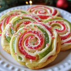 Here is what you need to make these candy cane cookies: - 1 cup unsalted butter, softened - 1 cup granulated sugar - 1 large egg - 1 teaspoon vanilla extract - 2 ½ cups all-purpose flour - 1 teaspoon baking powder - ½ teaspoon salt - ½ teaspoon peppermint extract - ½ cup crushed candy canes (plus extra for topping) - Red and green food coloring If you lack any ingredients, here are some easy swaps: - Use salted butter instead of unsalted butter. Just skip the added salt. - Swap granulated sugar for brown sugar for a richer flavor. - You can replace the egg with a flax egg. Mix one tablespoon of flaxseed meal with three tablespoons of water and let it sit for a few minutes. - If you don't have peppermint extract, use almond extract for a different taste. - You can use gluten-free flour as a substitute for all-purpose flour. To make the process smooth, these tools will help: - A large mixing bowl for combining ingredients - A whisk for mixing dry ingredients - A baking sheet lined with parchment paper - A rolling pin for shaping the dough - A wire rack to cool the cookies - Measuring cups and spoons for accuracy These ingredients and tools will set you up for success in creating delicious candy cane cookies. Enjoy the fun of baking! {{ingredient_image_1}} Start by gathering all your ingredients. You will need: - 1 cup unsalted butter, softened - 1 cup granulated sugar - 1 large egg - 1 teaspoon vanilla extract - 2 ½ cups all-purpose flour - 1 teaspoon baking powder - ½ teaspoon salt - ½ teaspoon peppermint extract - ½ cup crushed candy canes (plus extra for topping) - Red and green food coloring Measure everything out first. This helps keep your work neat. Preheat your oven to 350°F (175°C). Line two baking sheets with parchment paper. This step makes cleanup easy. In a large bowl, cream the softened butter and granulated sugar. Mix until it turns light and fluffy. This step is key for a soft cookie. Next, beat in the egg and vanilla extract until they blend well. In another bowl, whisk together the flour, baking powder, and salt. Gradually add these dry ingredients to the wet mixture. Mix gently until just combined. Do not overmix; this keeps your cookies tender. Divide the dough in half. In one half, add the peppermint extract and red food coloring. Stir until the color is even. In the second half, repeat with green food coloring. Take a tablespoon from each color. Roll them into small logs, about 4 inches long. Now, twist the red and green logs together gently to form a candy cane shape. Place these onto the lined baking sheets, spacing them 2 inches apart. Before baking, sprinkle crushed candy canes on top of each cookie. This adds a nice crunch and festive flair. Bake the cookies for 10-12 minutes. Look for lightly golden edges. When done, remove them from the oven. Let them cool on the baking sheet for a few minutes. After that, transfer them to a wire rack to cool completely. For a special touch, arrange your cooled cookies on a festive platter. You can drizzle them with melted white chocolate and add more crushed candy canes. This makes your cookies not just tasty but also beautiful! To make great candy cane cookies, avoid over-mixing the dough. Over-mixing can make the cookies tough. Also, be careful with the baking time. Too long in the oven can dry them out. Keep an eye on them! You want soft, chewy edges. For a soft texture, use softened butter. Cream it well with the sugar until fluffy. This step adds air, making the cookies light. Chilling the dough for 30 minutes can also help. It firms up the dough and makes it easier to shape. To boost flavor, use fresh peppermint extract. It packs a punch! You can also add a pinch of cinnamon to the dough. This warms up the taste and adds a nice twist. Finally, sprinkle more crushed candy canes on top before baking for extra sweetness. Pro Tips Chill the Dough: For easier handling, consider chilling the dough for about 30 minutes before shaping the cookies. This helps prevent the colors from blending too much. Use Fresh Candy Canes: For the best flavor and crunch, use freshly crushed candy canes. Old ones may lose some of their peppermint flavor and become stale. Experiment with Colors: Feel free to mix and match your food coloring to create different shades or patterns for your cookies, making them even more festive! Store Properly: To keep your cookies fresh, store them in an airtight container at room temperature. They can last up to a week, making them perfect for holiday sharing! {{image_2}} To make gluten-free candy cane cookies, swap all-purpose flour for a gluten-free blend. Ensure the blend has xanthan gum to help the cookies hold together. Use the same amount of gluten-free flour as regular flour. Follow the same steps in the recipe. These cookies will still taste great! For a chocolate twist, add chocolate filling. After rolling the colored dough, flatten each piece. Place a small chocolate piece or chocolate chips in the center. Fold the dough over the chocolate and shape into a cane. Bake as usual. You’ll get a fun surprise inside each cookie! To make vegan candy cane cookies, replace the egg with a flaxseed egg. Mix 1 tablespoon of ground flaxseed with 2.5 tablespoons of water. Let it sit until thick. For butter, use vegan butter or coconut oil. The rest of the recipe stays the same. Your vegan cookies will still be festive and tasty! To keep your candy cane cookies fresh, place them in an airtight container. Line the bottom with parchment paper. This helps absorb excess moisture. You can store them at room temperature for up to one week. If you want to keep them longer, consider freezing. Freezing is a great option for candy cane cookies. First, let the cookies cool completely. Then, place them in a single layer on a baking sheet. Freeze for about an hour. Once firm, transfer them to a freezer-safe bag or container. They can stay in the freezer for up to three months. Make sure to label the container with the date. To enjoy your cookies warm, preheat the oven to 300°F (150°C). Place the cookies on a baking sheet and heat for about 5 to 10 minutes. This warms them gently without drying them out. You can also use the microwave. Heat for about 10 to 15 seconds but be careful not to overheat. Enjoy the fresh taste and smell! If you don’t have peppermint extract, you can use mint extract. It has a similar flavor. You could also try anise or almond extract for a different twist. Each will change the taste a bit, so choose what you like. To add more color, use more food coloring. You can also swirl colors together for a fun look. Another idea is to sprinkle colored sugar or nonpareils before baking. This adds extra sparkle and cheer to your cookies. Yes, you can! Try adding orange or lemon zest for a citrus twist. You can also add spices like cinnamon or nutmeg for a warm flavor. Just keep the peppermint extract in for that classic holiday taste. Candy cane cookies can last about a week at room temperature. Keep them in an airtight container to keep them fresh. If you want them to last longer, store them in the fridge for up to two weeks. Absolutely! You can make the dough a day ahead. Just wrap it in plastic wrap and chill it. You can also bake the cookies and store them in a container. They will still taste great when you are ready to enjoy them! In this article, we explored how to make candy cane cookies from start to finish. We covered key ingredients, useful tools, and detailed steps for baking. You learned tips to avoid mistakes and enhance flavor. We also shared tasty variations, storage tips, and answers to common questions. Now, you have all the tools to create delicious cookies that family and friends will love. Dive in, get baking, and enjoy the sweet rewards!