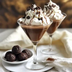 To create the Baileys Mocha Martini Deluxe, you need specific items. Here’s what you’ll need: - 1 cup brewed espresso, cooled - 1/2 cup unsweetened cocoa powder - 1/4 cup powdered sugar - 1 1/2 cups milk (dairy or non-dairy) - 1 teaspoon vanilla extract - 1/4 cup chocolate syrup (for drizzling) - Whipped cream for topping - Cocoa nibs or dark chocolate shavings for garnish These ingredients come together to make a rich and creamy drink. Not all brands are equal. I suggest using high-quality ingredients for the best taste. - Espresso: Look for Lavazza or Illy for a rich flavor. - Cocoa powder: Try Ghirardelli for deep chocolate notes. - Milk: Silk is great for non-dairy options. - Chocolate syrup: Hershey's is a classic choice. Choosing these brands will enhance your drink. Sometimes, you might need to adjust ingredients. Here are some swaps you can try: - Milk: Use almond milk or oat milk for a dairy-free version. - Powdered sugar: Coconut sugar works well for a healthier choice. - Cocoa powder: Carob powder can be a good caffeine-free alternative. These substitutes help meet different dietary needs while keeping the flavor delightful. {{ingredient_image_1}} Start by heating 1 1/2 cups of milk in a medium saucepan. Use medium heat, and do not let it boil. When the milk is warm, add 1 cup of cooled brewed espresso, 1/2 cup of unsweetened cocoa powder, and 1/4 cup of powdered sugar. Whisk these ingredients together. Keep whisking until the cocoa and sugar dissolve. The mixture should be smooth and creamy. Stir in 1 teaspoon of vanilla extract for a hint of flavor. Allow the mixture to cool slightly before moving to the next step. Now for a fun part! Grab 1/4 cup of chocolate syrup. Use it to drizzle inside four martini glasses. Start from the center and swirl it around the sides. This adds a nice touch and looks great. The chocolate syrup will enhance the drink's look and taste. Make sure the glasses are ready to hold your mocha mixture. Carefully pour the mocha mixture into each glass. Fill them about three-quarters full. The warm mocha should mix well with the chocolate syrup inside the glass. Top each drink with a generous dollop of whipped cream. This adds creaminess and a delightful touch. Finish with a sprinkle of cocoa nibs or dark chocolate shavings. This gives it a fancy look and extra flavor. Serve these drinks right away for the best experience. Enjoy your Baileys Mocha Martini Deluxe! To get the best texture, start with warm milk. Heat it slowly and avoid boiling. Mix in the espresso, cocoa powder, and powdered sugar. Whisk until smooth. This helps all the flavors blend well. The goal is a creamy, rich mocha that feels great in your mouth. Serve your Baileys Mocha Martini in chilled glasses. Drizzle chocolate syrup on the inside of the glass before pouring. This makes it look fancy and adds flavor. For a fun touch, add a small plate of dark chocolate truffles on the side. It gives a sweet bite with each sip. Try adding a dash of cinnamon for warmth. It pairs well with chocolate and coffee. You can also use flavored syrups, like hazelnut or caramel, to give it a twist. If you want a mocha with a kick, consider a splash of coffee liqueur. These little extras make your drink even more special. Pro Tips Chill the Espresso: For an even richer flavor, brew your espresso a few hours ahead and let it chill in the refrigerator. This will enhance the mocha's overall taste. Whisking Technique: When combining the cocoa powder and sugar with milk, use a whisk instead of a spoon to ensure a smooth, lump-free mixture. Perfect Whipped Cream: For a more stable whipped cream topping, add a touch of powdered sugar and a bit of vanilla extract while whipping. Garnish Variations: Experiment with different toppings such as crushed peppermint or a sprinkle of cinnamon for a unique twist on the classic mocha flavor. {{image_2}} You can change the milk to fit your taste. I love using oat milk for a creamy feel. Almond milk is lighter and adds a nutty flavor. Coconut milk gives a tropical twist. You can also use whole milk for that rich taste. If you prefer something low-calorie, try skim milk or a milk alternative. Each choice brings its own taste to the Baileys Mocha Martini Deluxe. Want to add a twist? You can mix in flavored syrups. Hazelnut or caramel syrup works wonders. A pinch of cinnamon or nutmeg adds warmth. You can even try a splash of peppermint for a holiday vibe. If you love chocolate, use dark cocoa powder instead of regular cocoa. These flavors can make each drink unique and special. For a fun twist, try flavored whipped cream like chocolate or vanilla. You can rim the glasses with sugar or cocoa powder for extra flair. Serve with a small plate of dark chocolate truffles. It makes the drink feel fancy and fun. You can also serve it in festive glasses for holidays. These little details make your Baileys Mocha Martini Deluxe a showstopper! Store any leftover mocha mixture in an airtight container. Keep it in the fridge. It stays fresh for about three days. Before using, give it a good stir. If it's thickened, add a splash of milk to loosen it up. When reheating, use a saucepan over low heat. Stir often to avoid burning. You can also use the microwave. Heat it in short bursts, stirring in between. This keeps the mocha smooth and creamy. Brewed espresso lasts about 3-4 days in the fridge. Cocoa powder can last for months if kept dry. Powdered sugar and vanilla extract also have a long shelf life. Milk should be used within the date on the carton. Always check for freshness before using any ingredient. Yes, you can make the mocha base ahead of time. Just store it in the fridge. When you're ready, warm it gently before serving. This way, the drink will still taste fresh and delicious. Pour it into your glasses and add the whipped cream just before serving. Use a strong, rich espresso for the best flavor. A dark roast works well. You can use any brand you like, but fresh espresso will give you a better taste. If you don’t have an espresso machine, you can use a stovetop espresso maker or strong brewed coffee as a substitute. To make a non-alcoholic version, simply skip the Baileys. Use cold brew coffee or strong brewed coffee instead of espresso. Mix it with the cocoa powder, sugar, and milk as usual. This will create a delightful mocha treat that everyone can enjoy! Serve it with whipped cream and chocolate shavings to keep it fun and festive. In this blog post, we explored the Baileys Mocha Martini Deluxe. We covered the key ingredients and shared brands to enhance your drink. You learned how to prepare the mocha base and assemble the cocktail perfectly. We also provided tips for a great texture and flavor. Variations let you tweak the drink to your taste. Plus, we discussed storage and reheating tips. Enjoy making this drink for any occasion. With practice, you'll master this delightful cocktail!